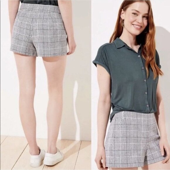 LOFT Pants - Loft Womens Tweed Casual Side Zip Shorts Size 10 EUC
